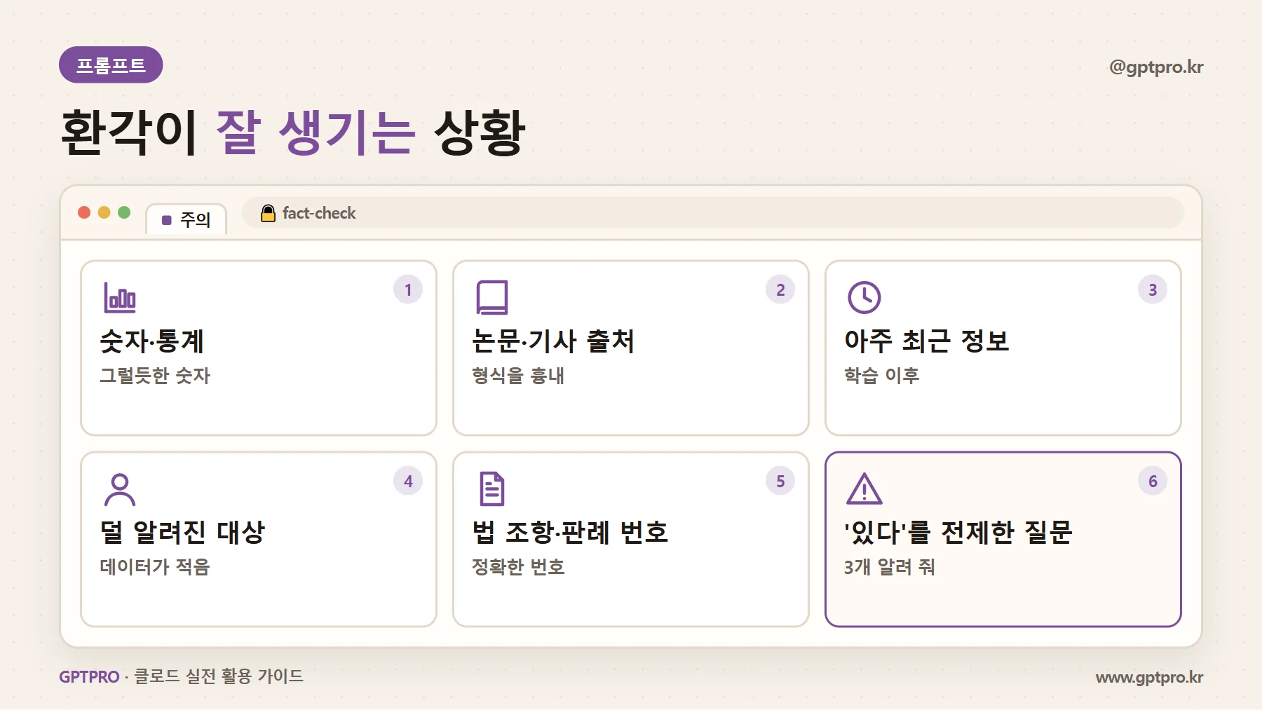 AI 환각이 잘 생기는 여섯 가지 상황
