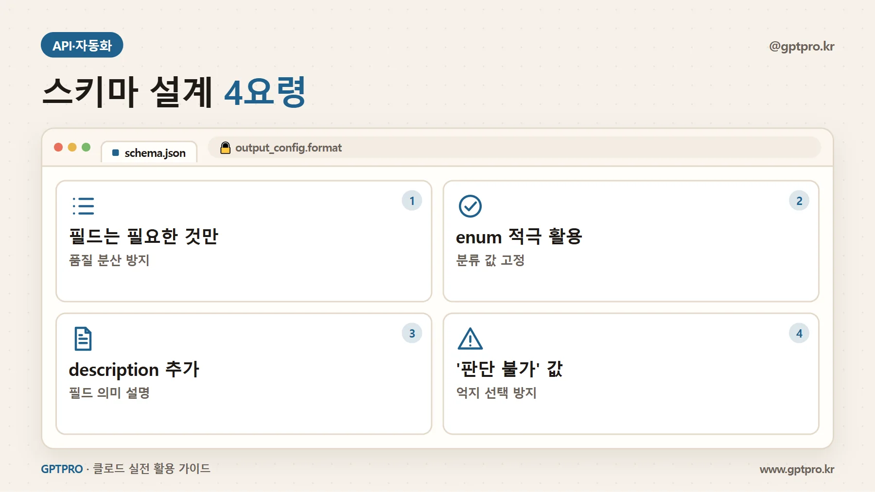 구조화 출력 JSON 스키마 설계 요령