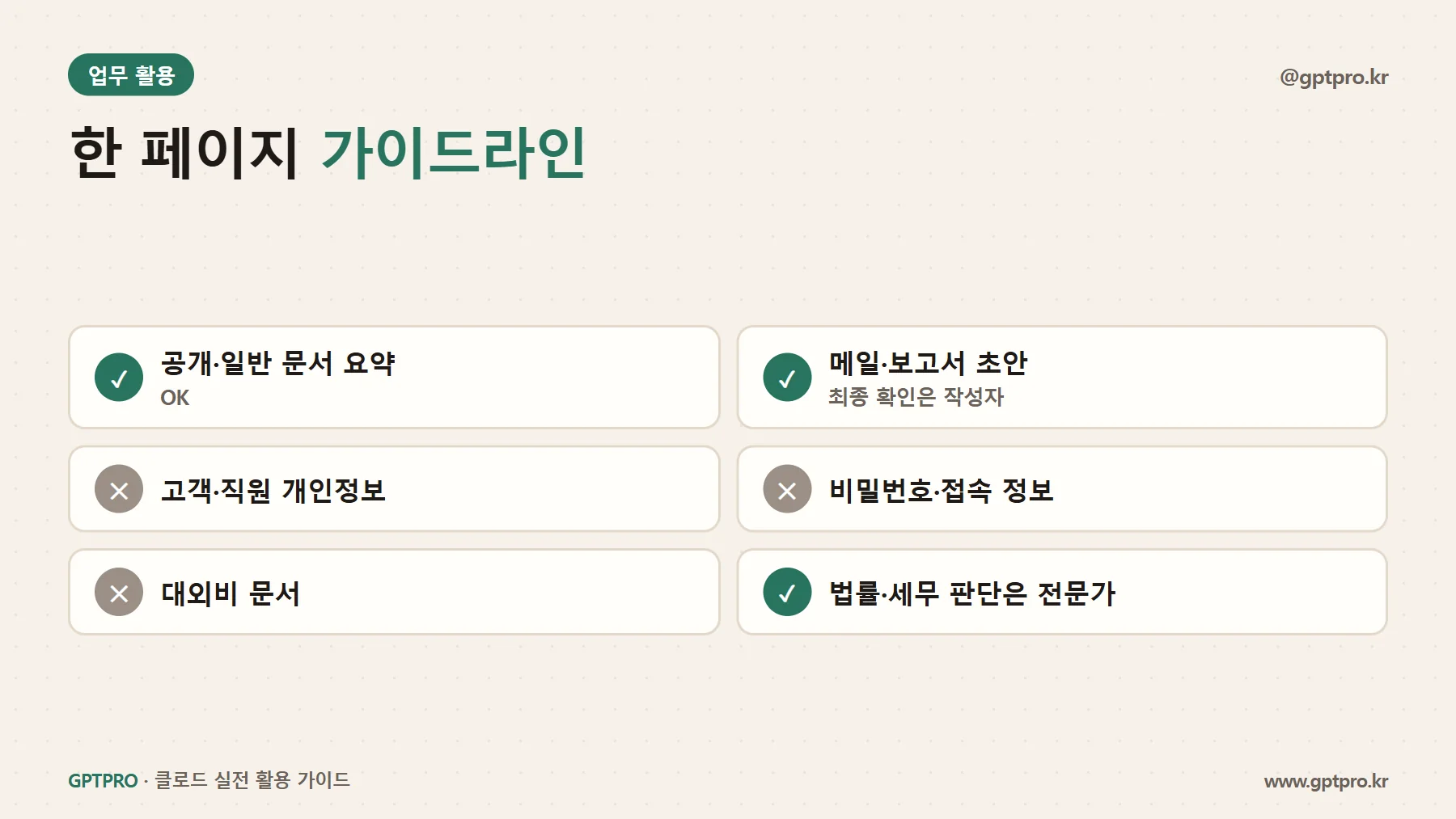팀 클로드 사용 가이드라인 요약